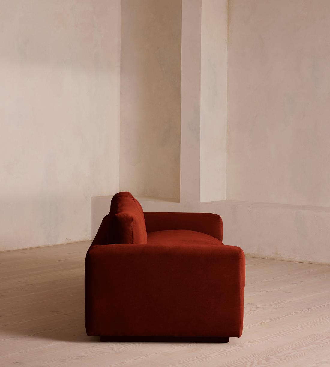 Mossley Three Seater Sofa - Velvet - Rust - Images - Image 3