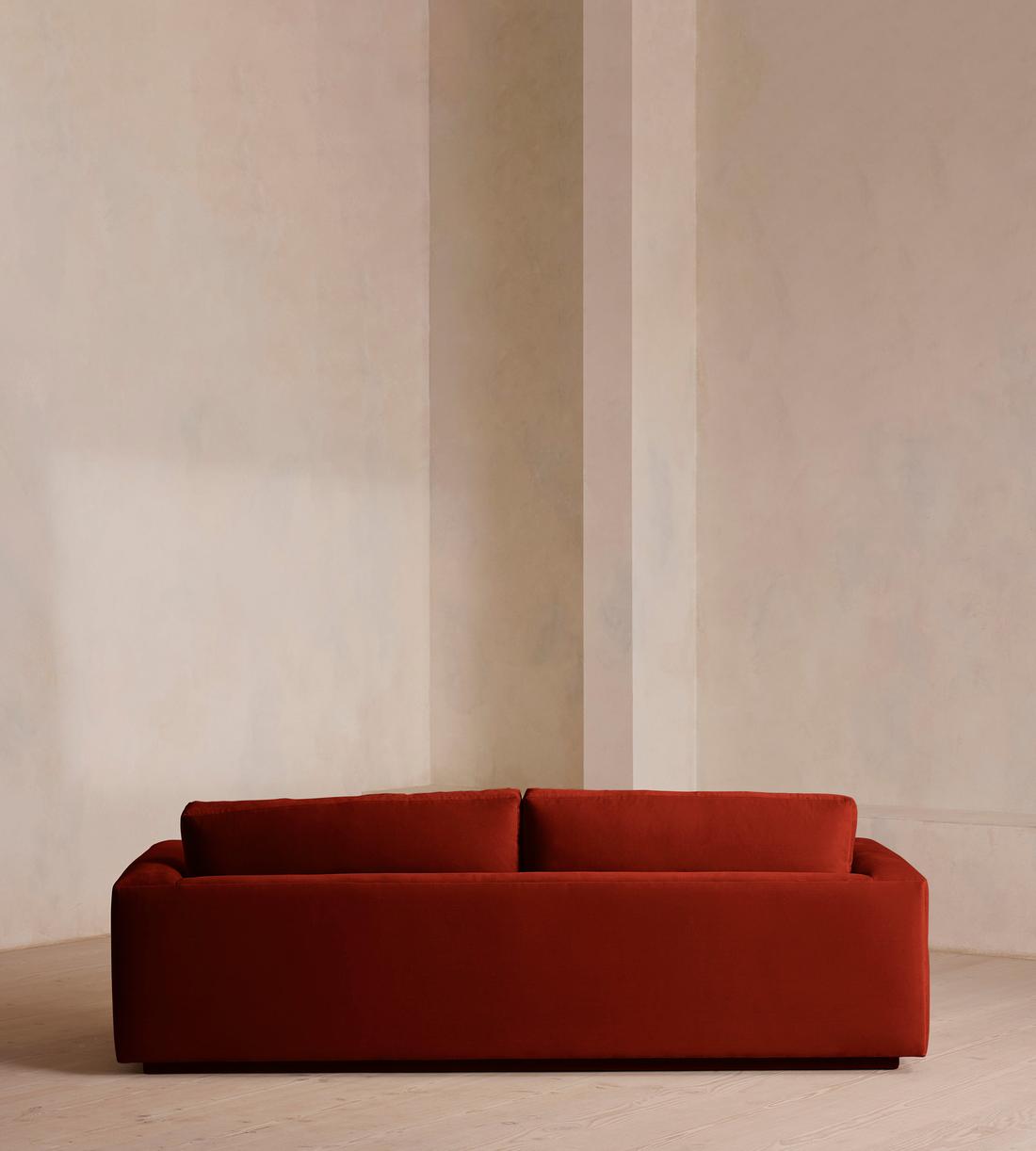 Mossley Three Seater Sofa - Velvet - Rust - Images - Image 4