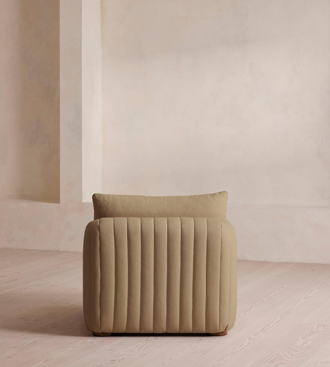 Vivienne Sectional Sofa - Armless Module - Linen - Wheat - US - Image 4