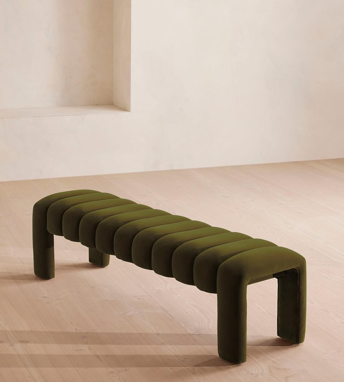 Willis Bench - Velvet - Olive - US - Images - Image 4