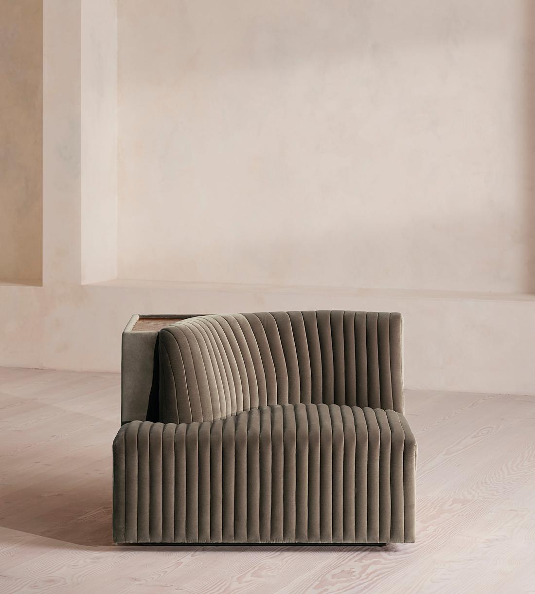 Hamish Modular Sofa - Left Arm Module - Velvet - Taupe - Image 1