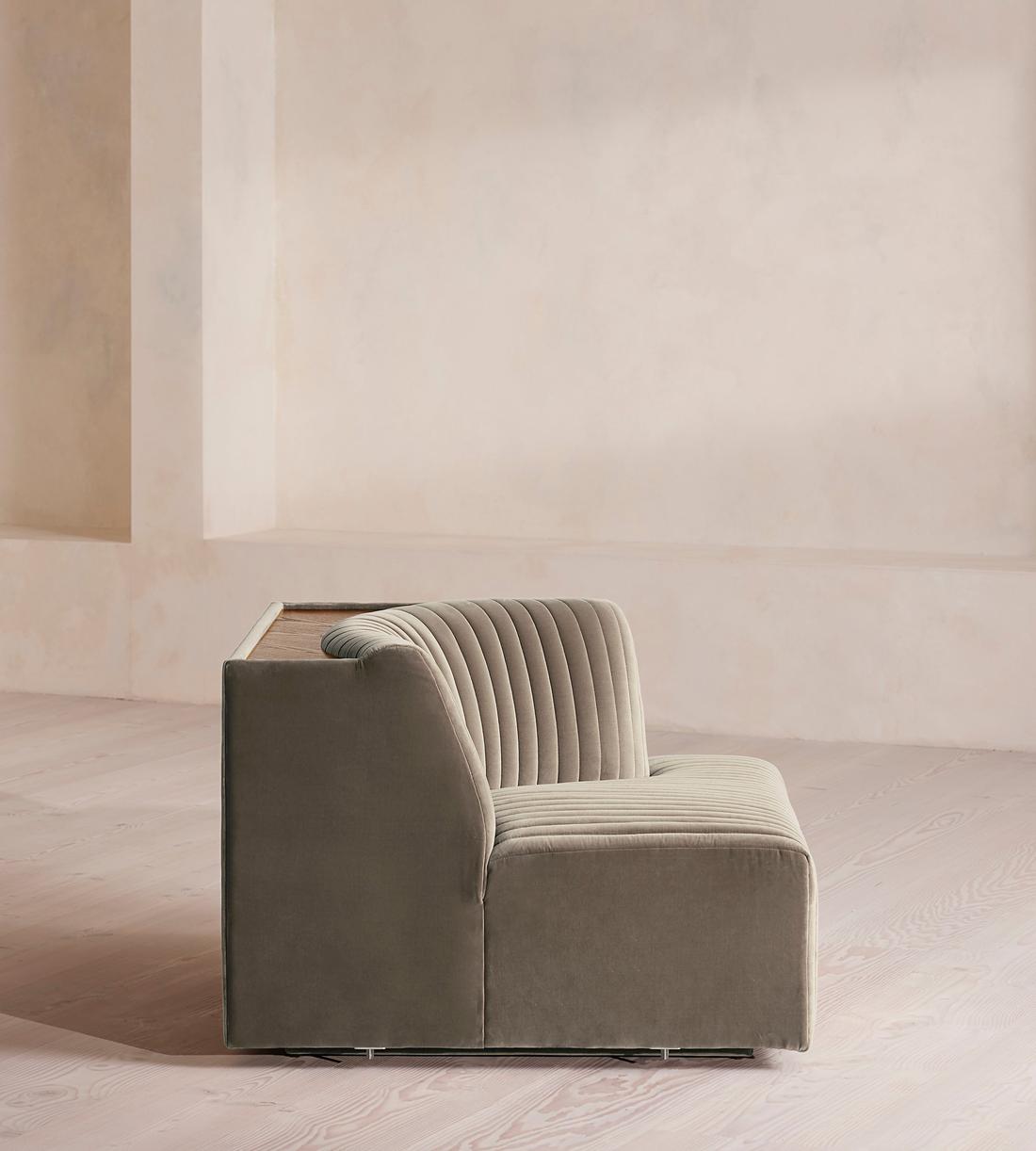 Hamish Modular Sofa - Left Arm Module - Velvet - Taupe - Image 7