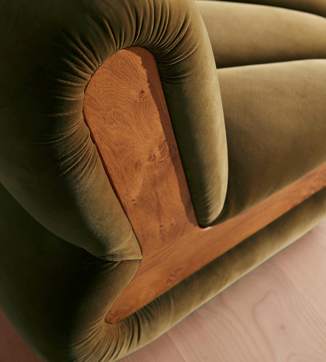 Noelle Modular Curved Sofa - Four Seater - Velvet - Olive - Images - Image 5