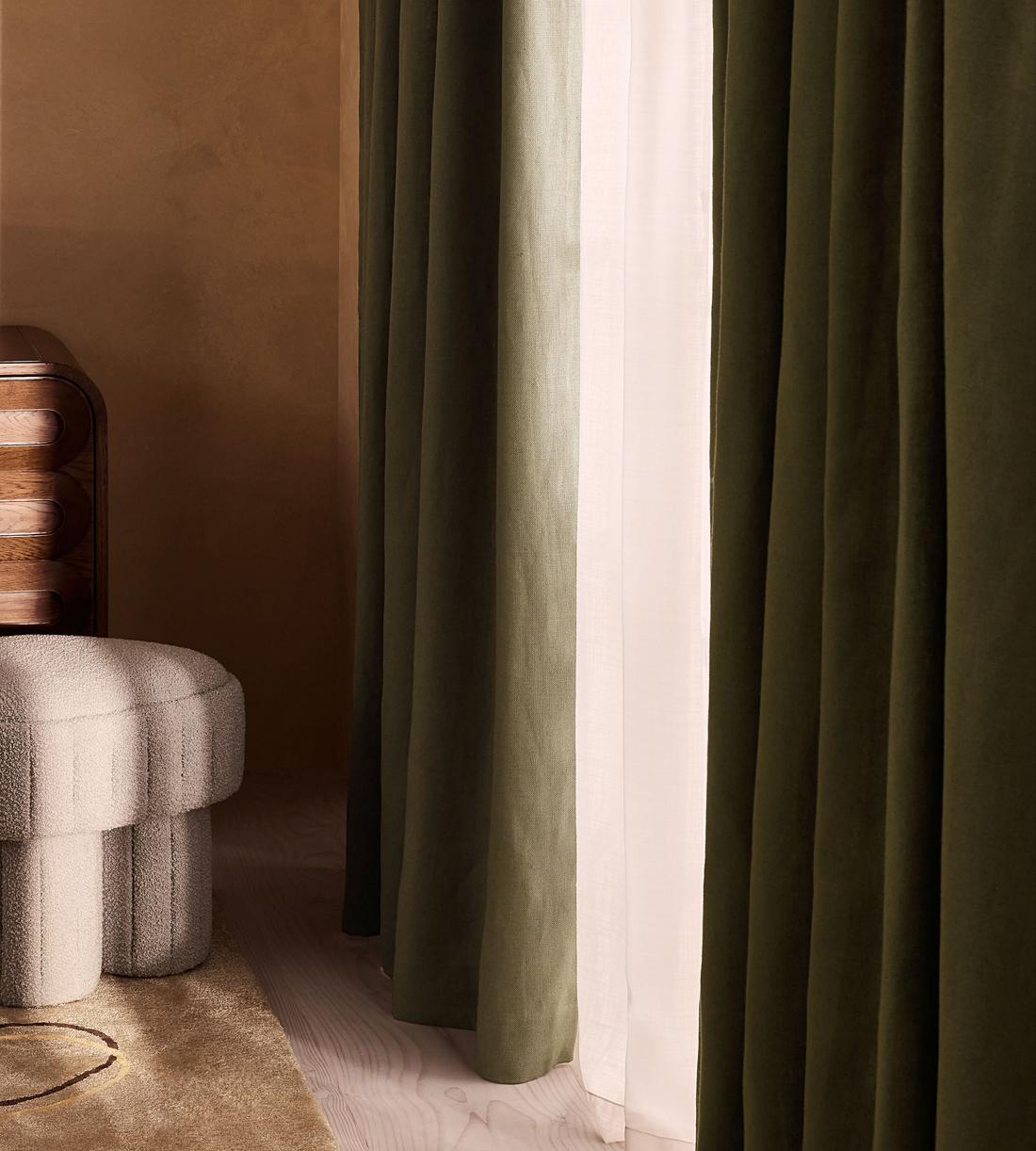 Vinnie Linen Curtains - Sage - Width 263cm Length 228cm - Images - Image 4