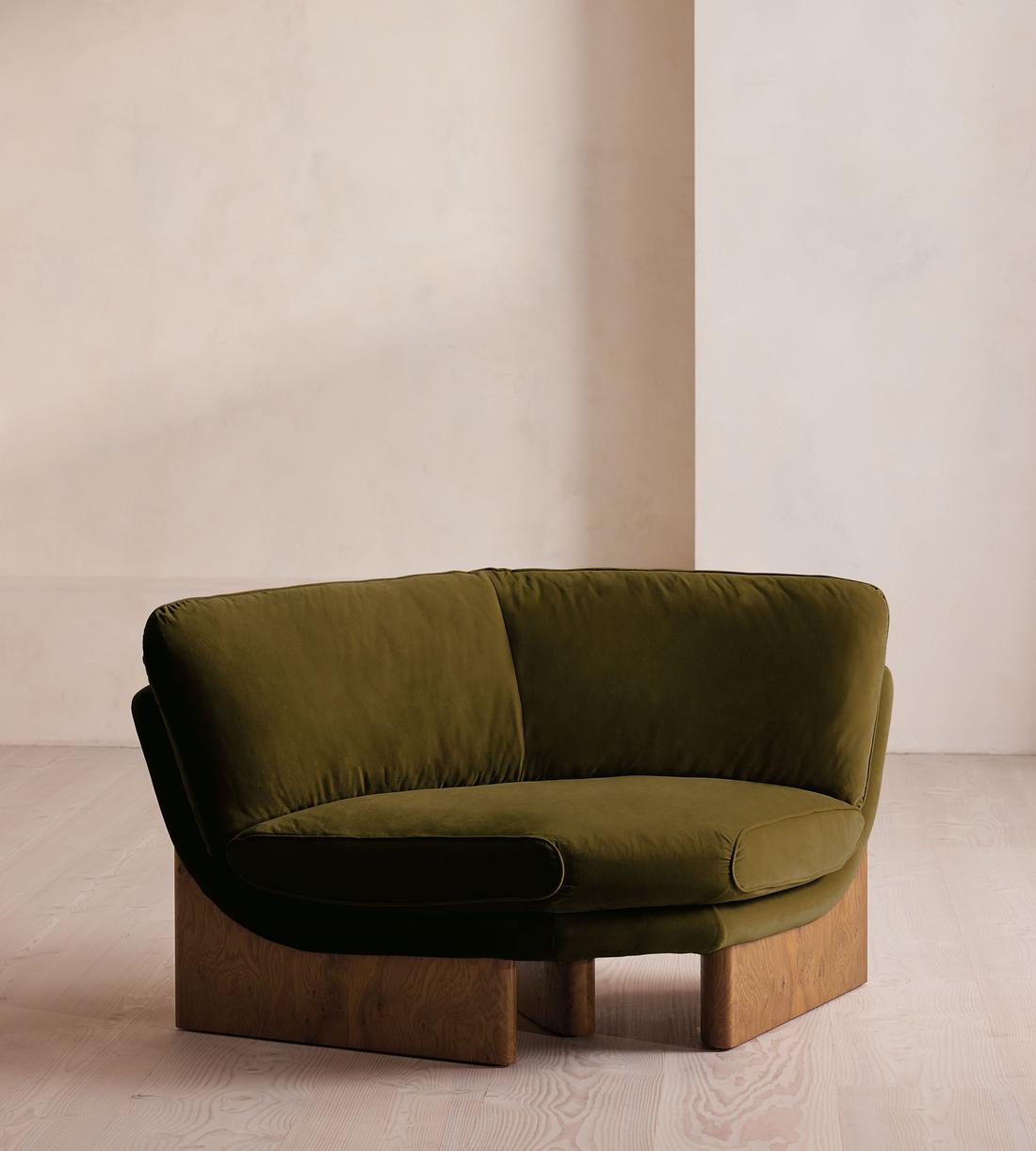 Tellis Corner Chair - Velvet - Olive - UK - Listing - Image 2
