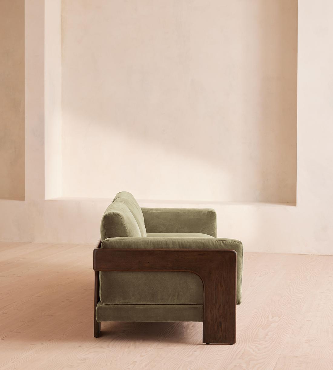 Marcia Three Seater Sofa - Velvet - Lichen - Images - Image 3