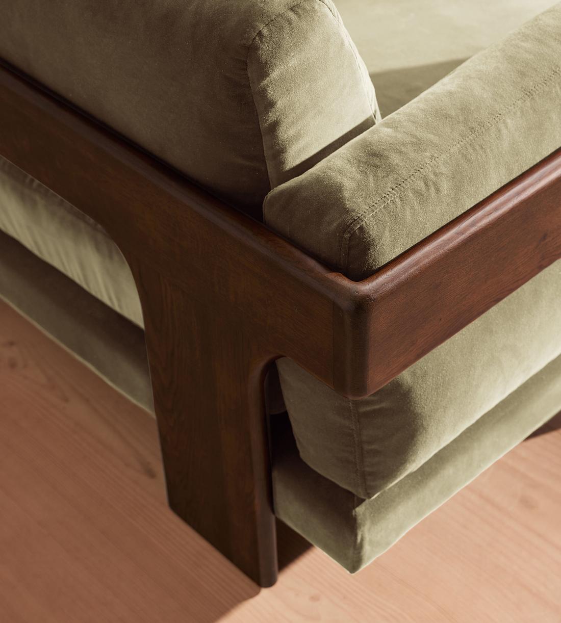 Marcia Three Seater Sofa - Velvet - Lichen - Images - Image 5