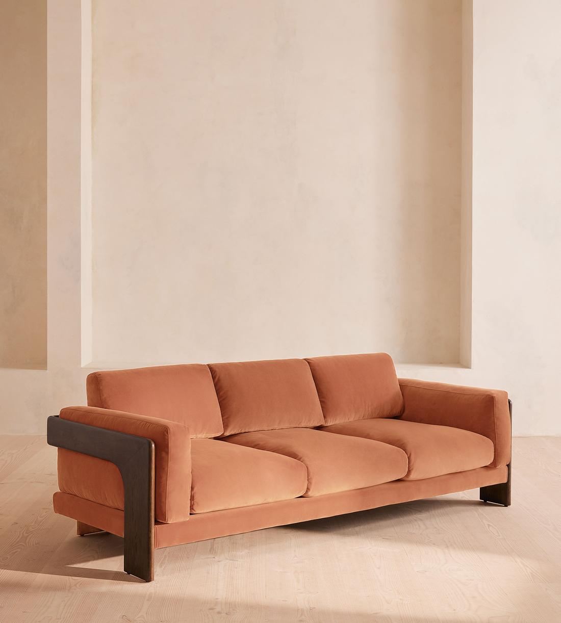 Marcia Three Seater Sofa - Velvet - Antique Rose - Listing - Image 1