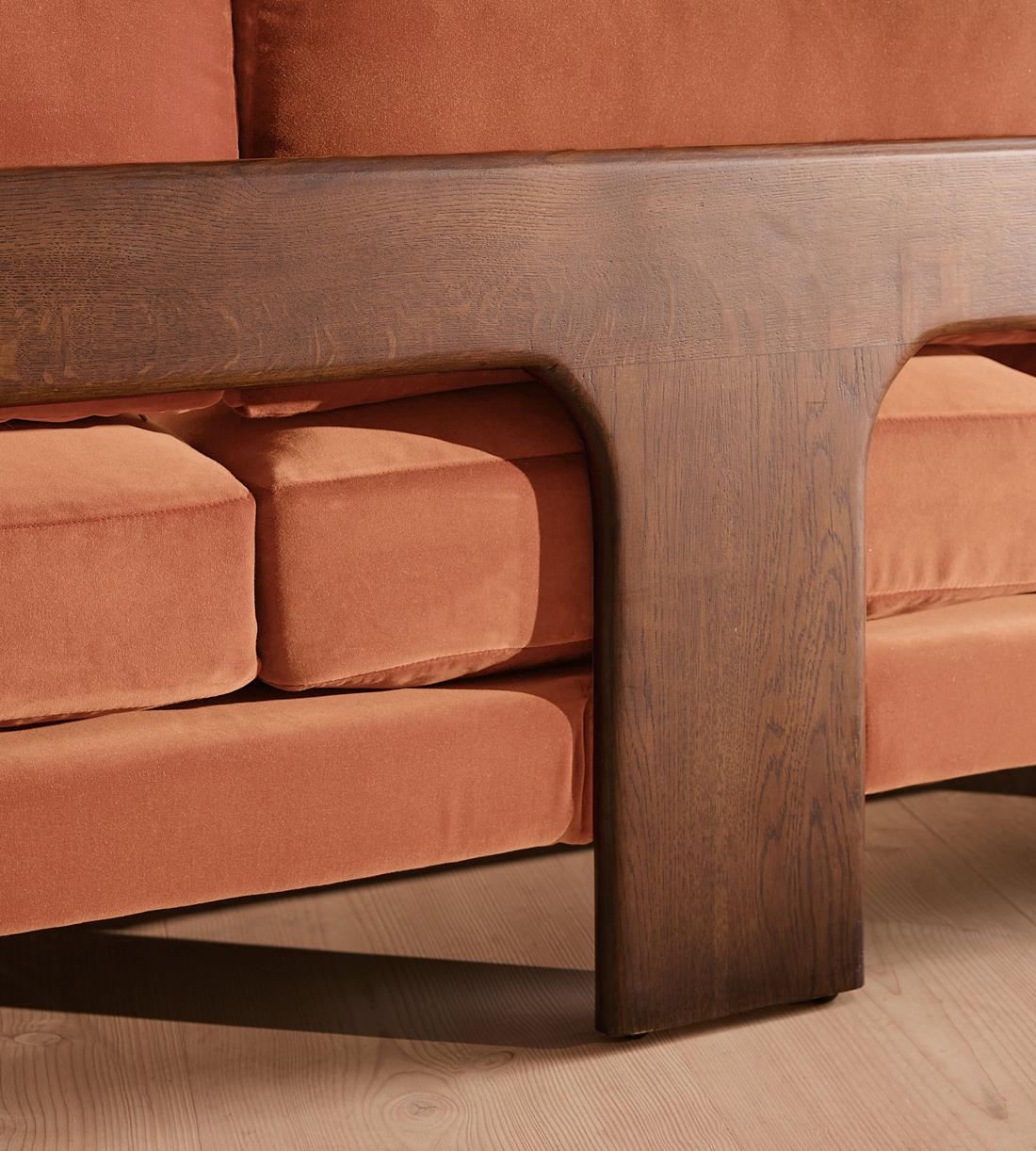Marcia Three Seater Sofa - Velvet - Antique Rose - US - Images - Image 7