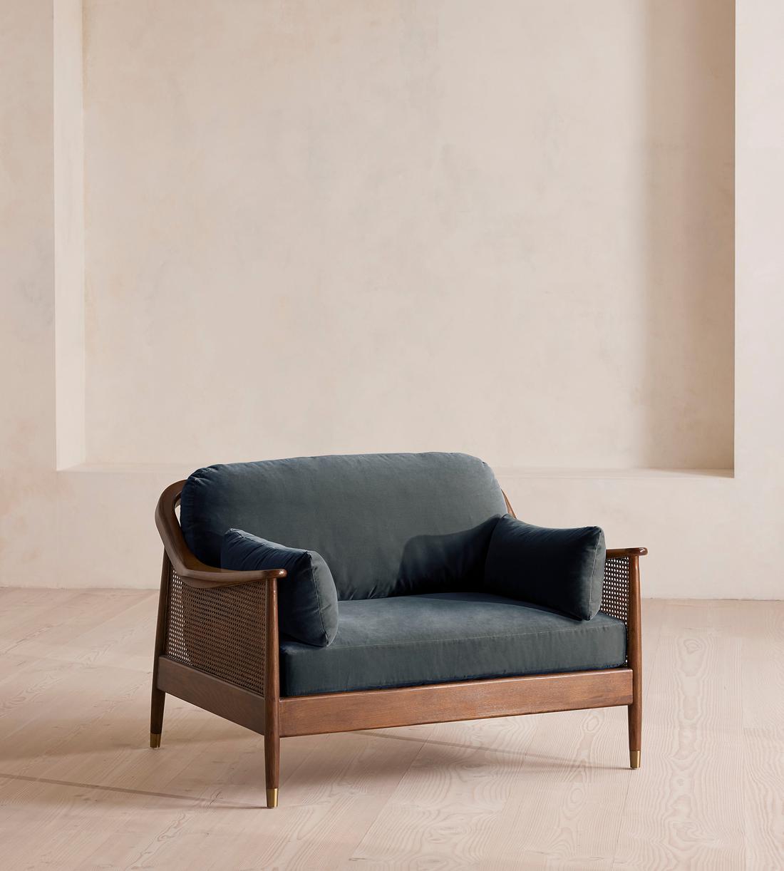 Atlanta Loveseat - Velvet - Grey Blue - Listing - Image 1