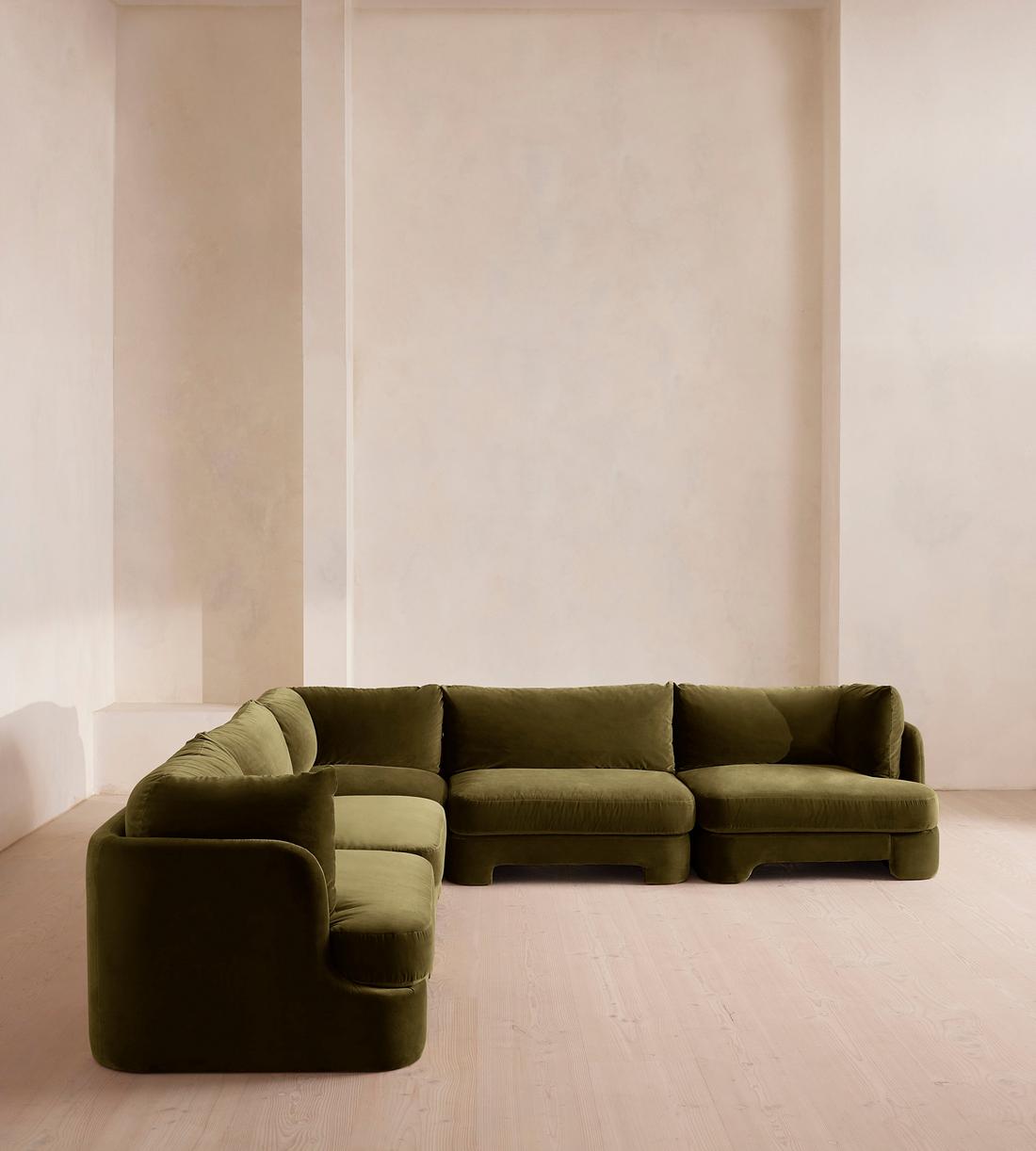 Odell Sectional Sofa - Corner Sofa - Velvet - Olive - US - Listing - Image 2