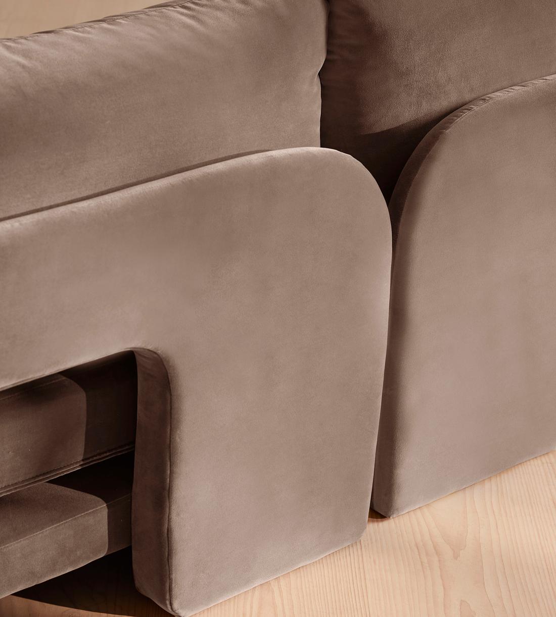 Odell Modular Sofa - Corner Sofa - Velvet - Taupe - Images - Image 5