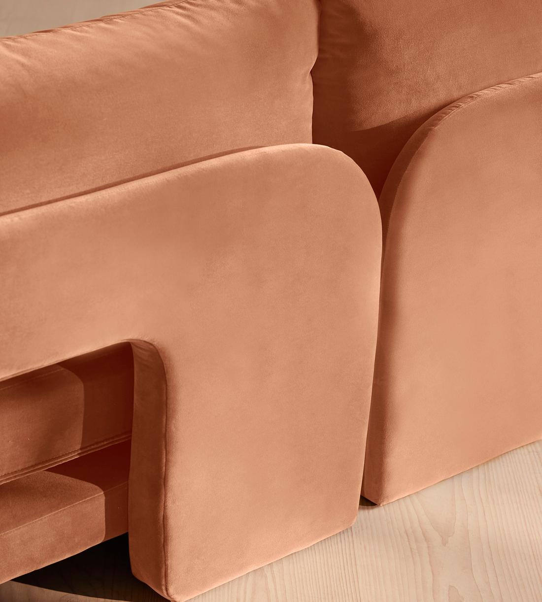 Odell Deeper Sit Sectional Sofa - Corner Sofa - Velvet Antique Rose US - Images - Image 7