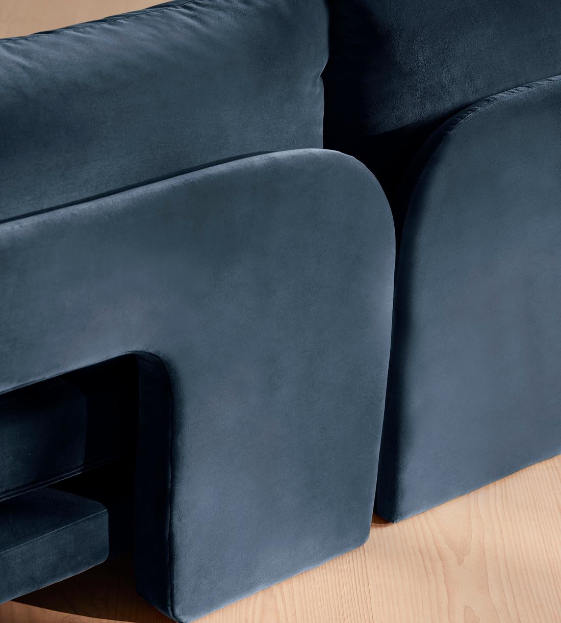 Odell Deeper Sit Sectional Sofa - Three Seater - Velvet Royal Blue US - Images - Image 6