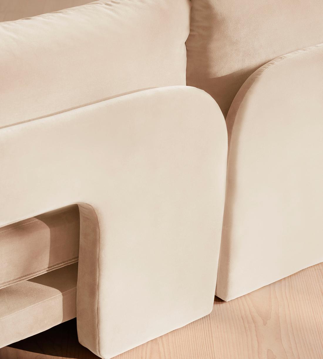 Odell Deeper Sit Sectional Sofa - Four Seater - Velvet Porcelain US - Images - Image 7