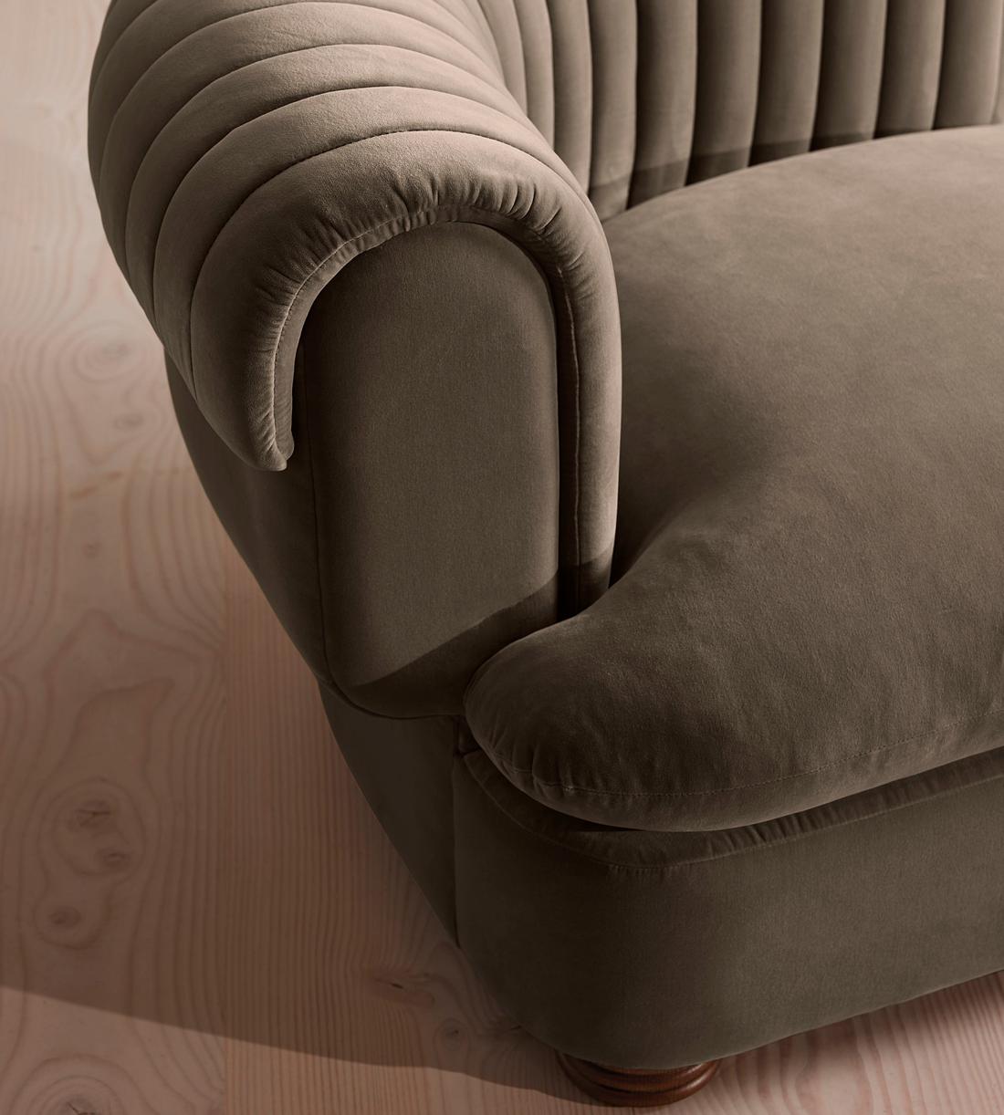 Rava Modular Sofa - Left Arm Module - Velvet - Taupe - Image 5