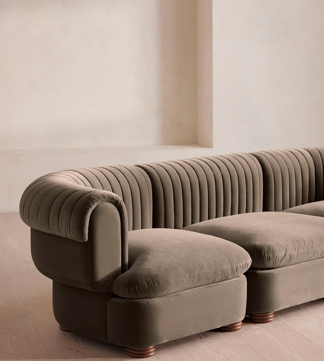 Rava Modular Sofa - Four Seater - Velvet - Taupe - Images - Image 5