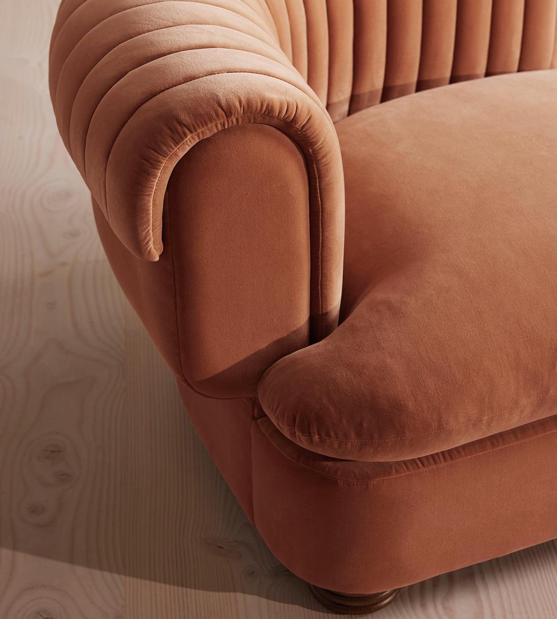Rava Modular Sofa - Corner Module - Velvet - Antique Rose - Image 5