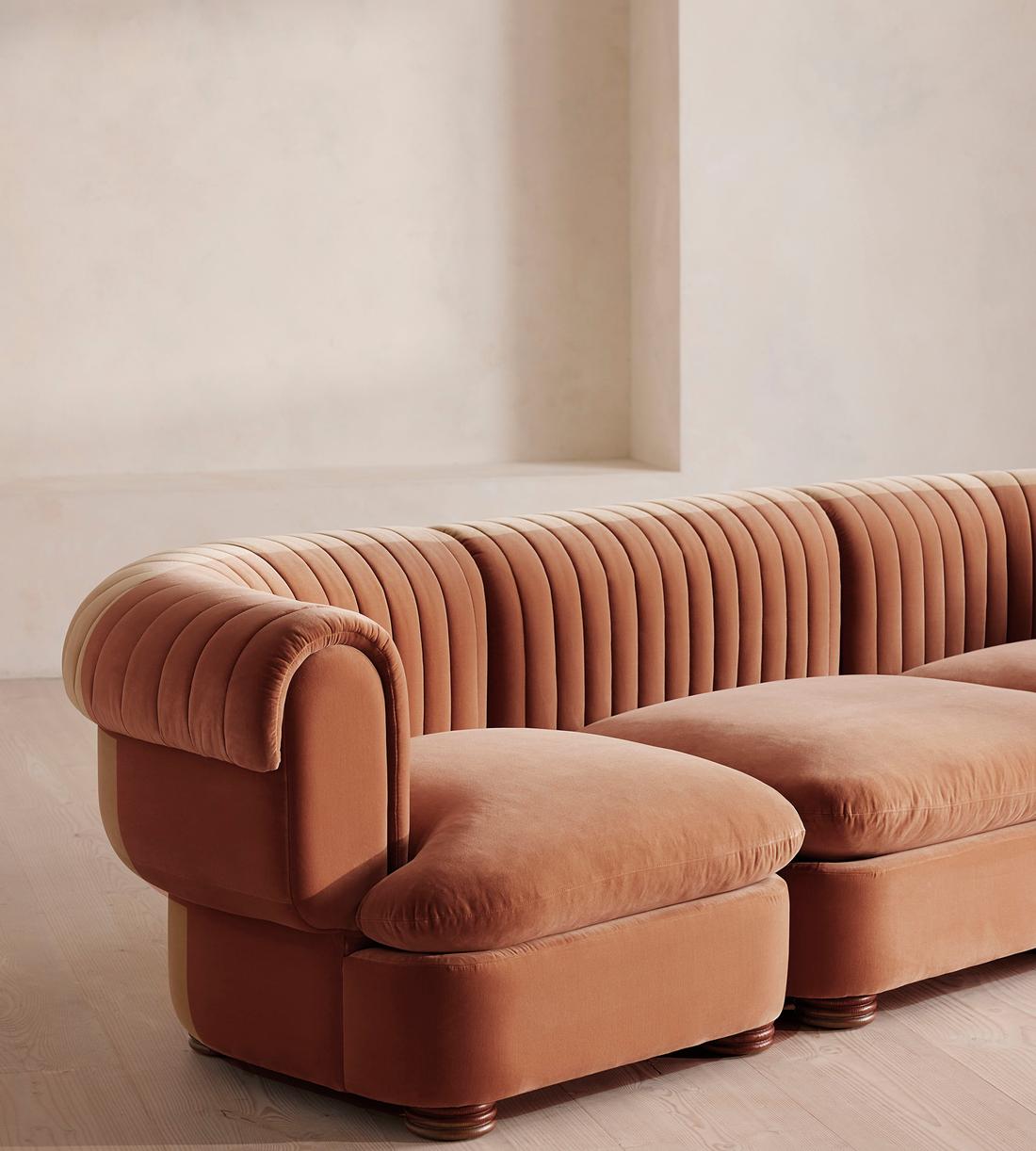Rava Modular Sofa - Four Seater - Velvet - Antique Rose - Images - Image 5