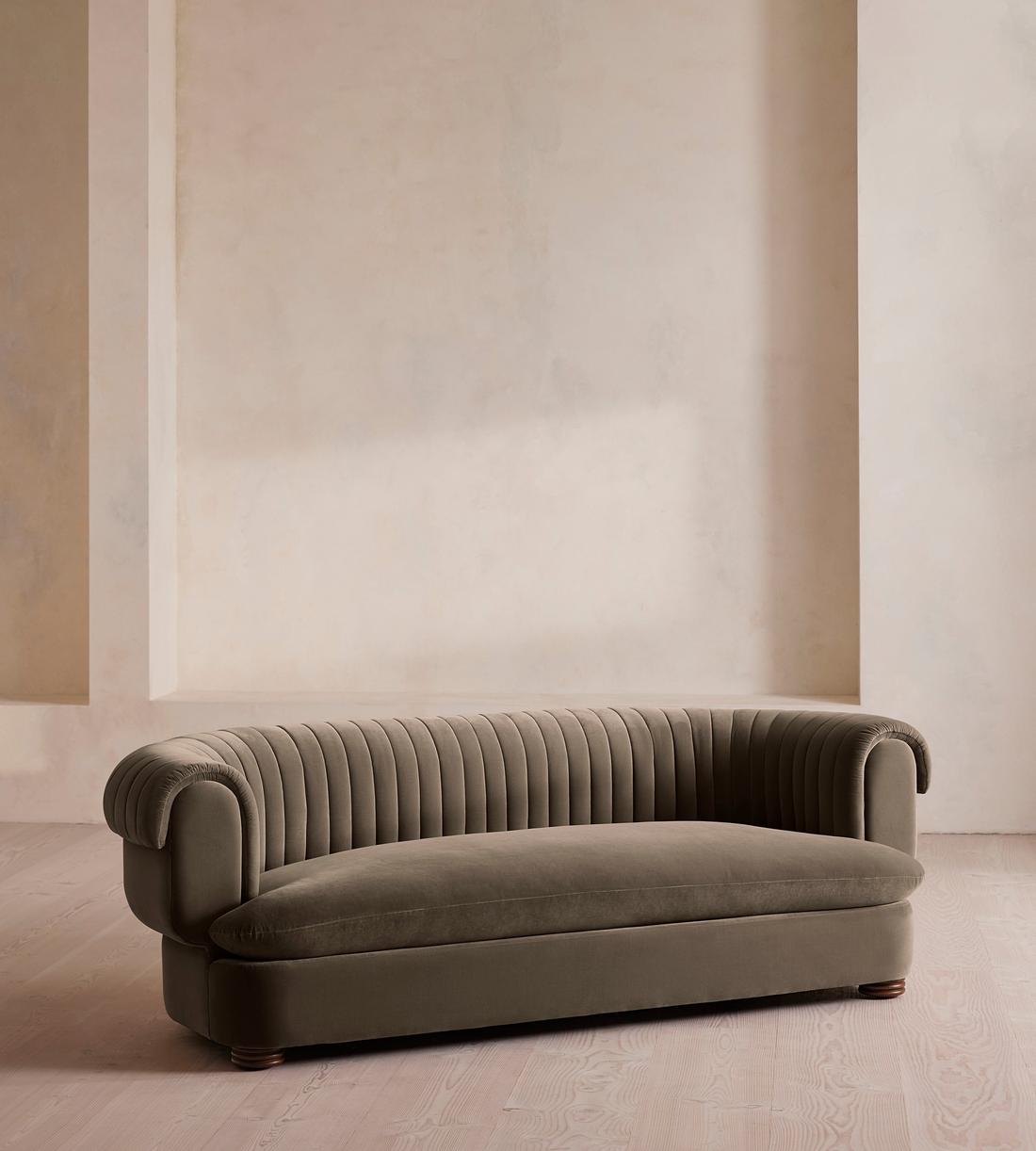 Rava Three Seater Sofa - Velvet - Taupe - US - Listing - Image 1