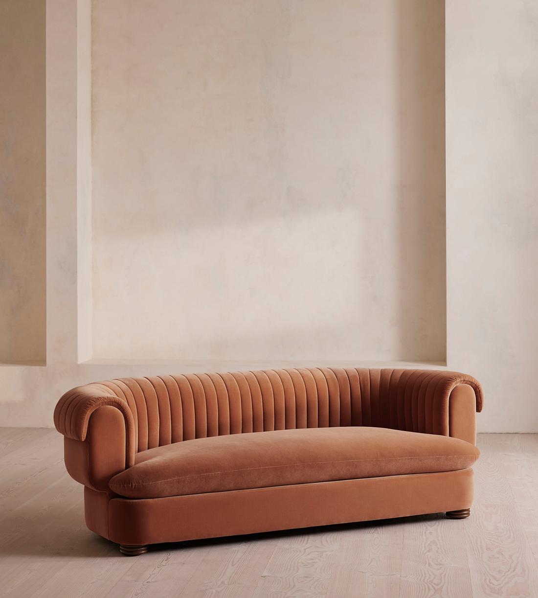 Rava Three Seater Sofa - Velvet - Antique Rose - US - Listing - Image 1
