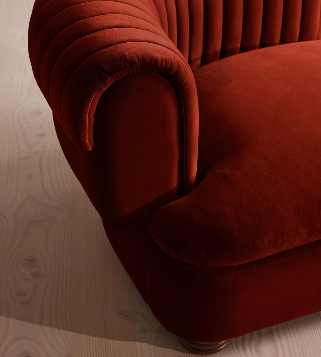 Rava Modular Sofa - Right Arm Module - Velvet - Rust - US - Image 5