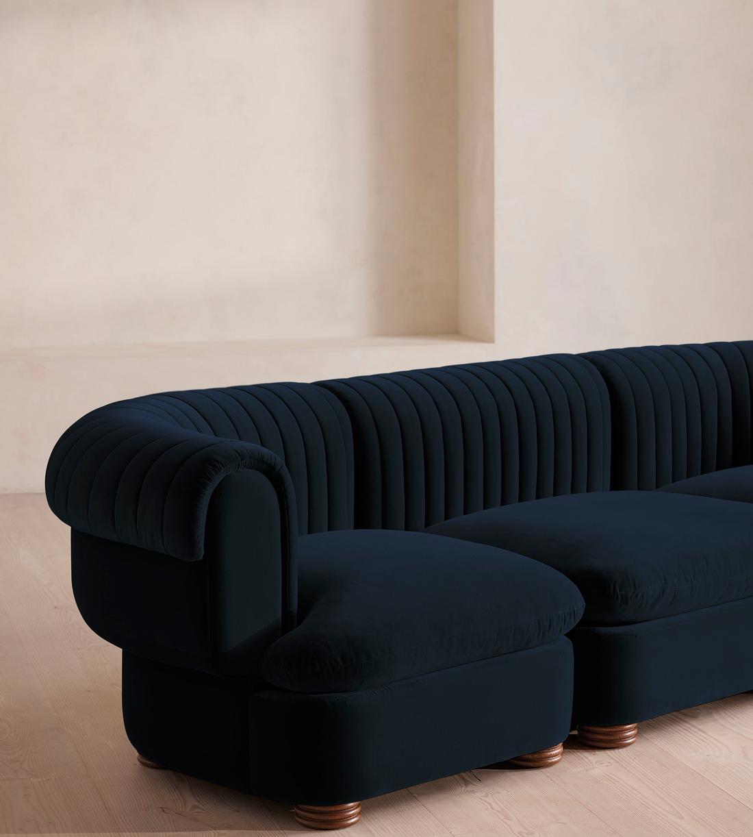 Rava Modular Sofa - Four Seater - Velvet - Royal Blue - Images - Image 5