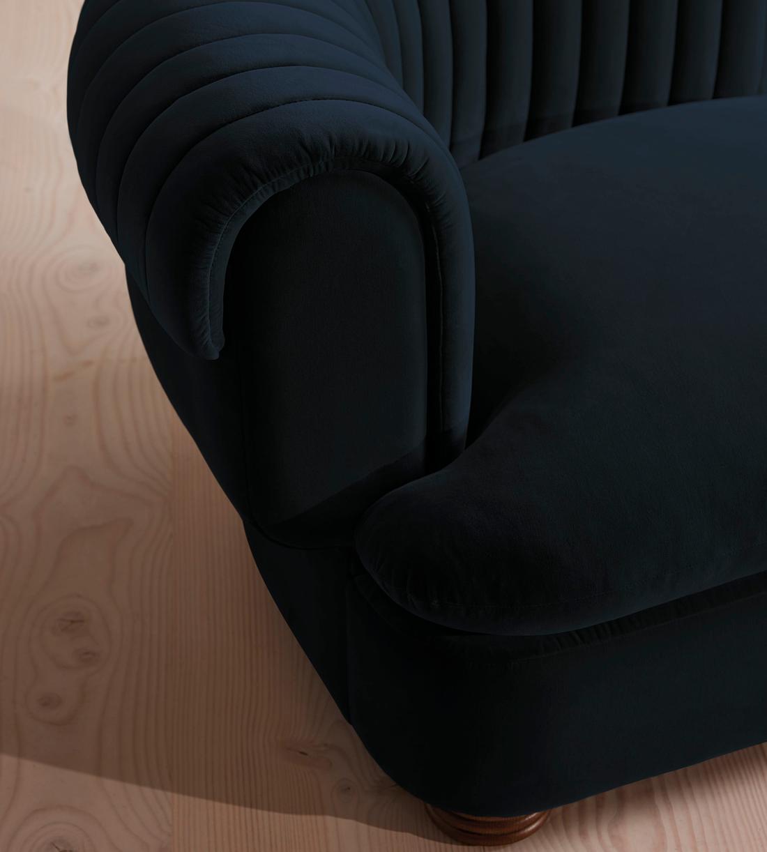 Rava Modular Sofa - Corner Module - Velvet - Royal Blue - Image 5