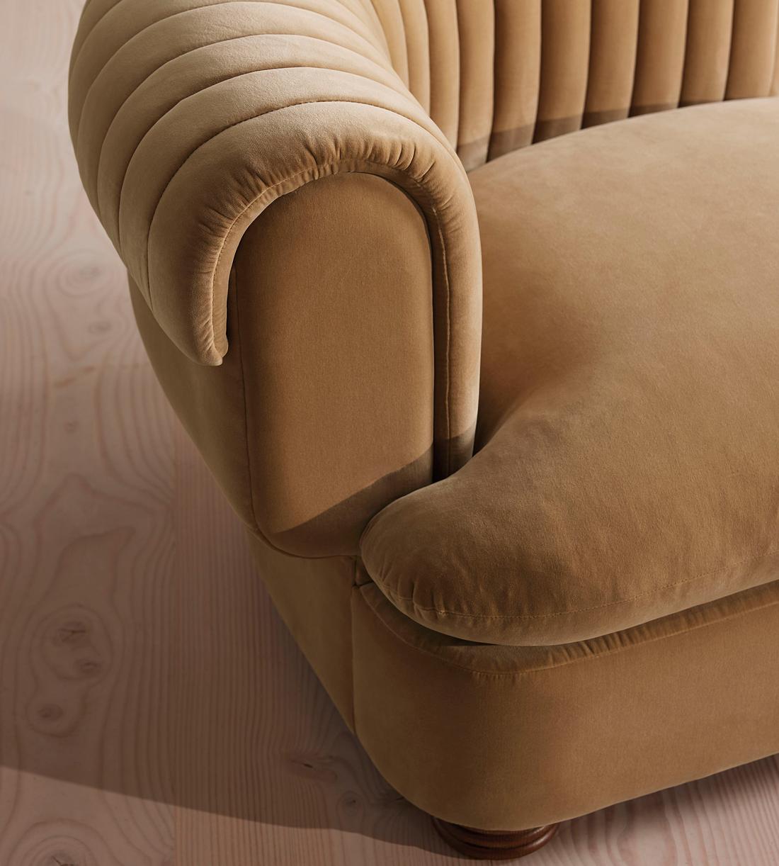 Rava Modular Sofa - Left Arm Module - Velvet - Camel - Image 5