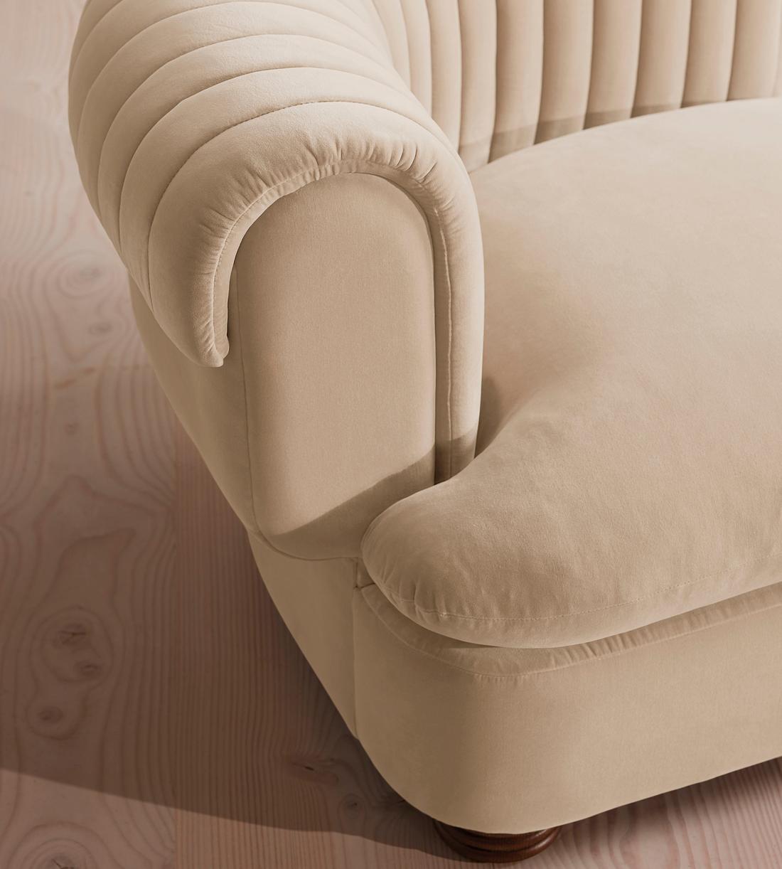 Rava Modular Sofa - Left Arm Module - Velvet - Porcelain - Image 5