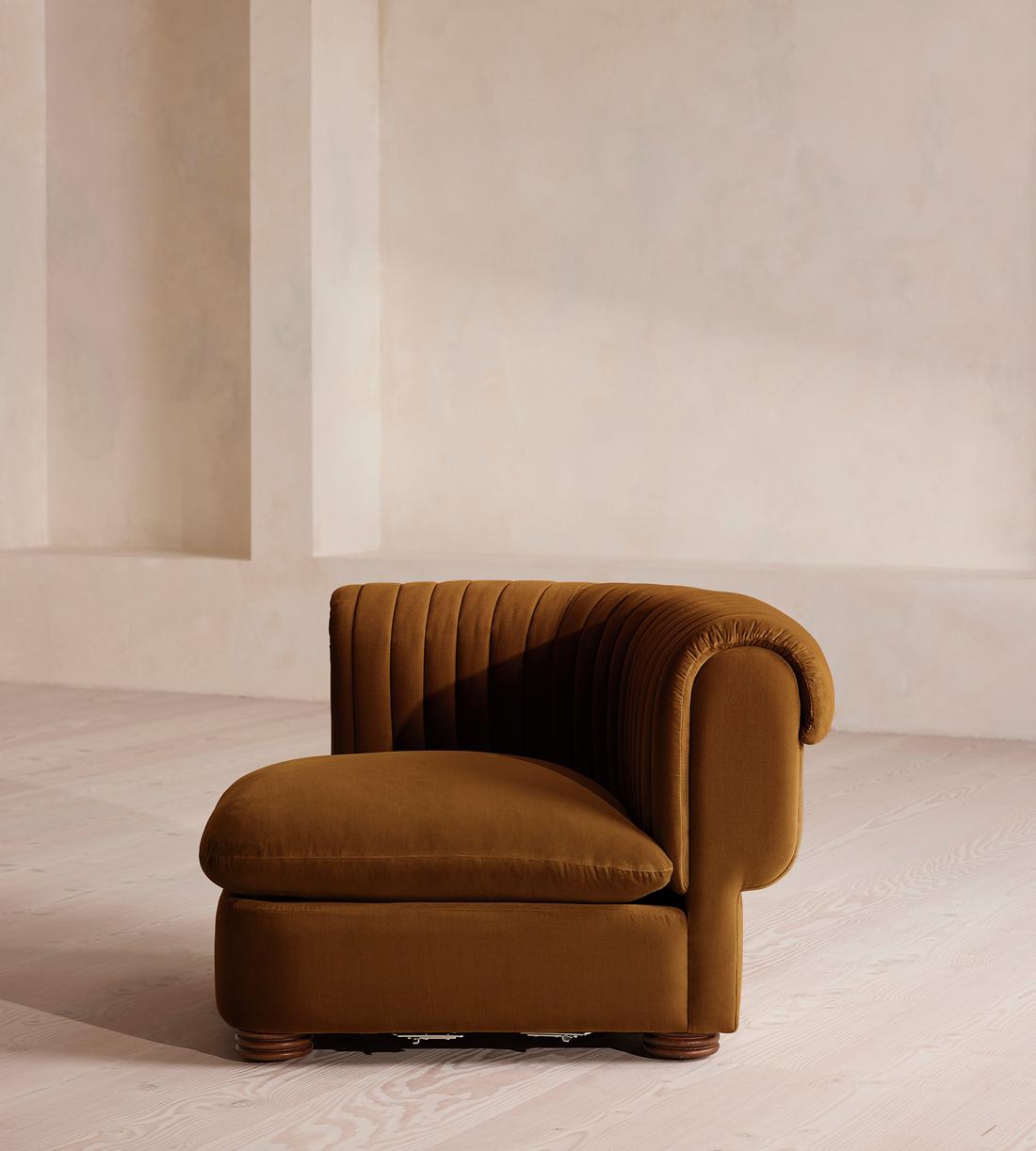 Rava Modular Sofa - Left Arm Module - Velvet - Mustard - Image 3