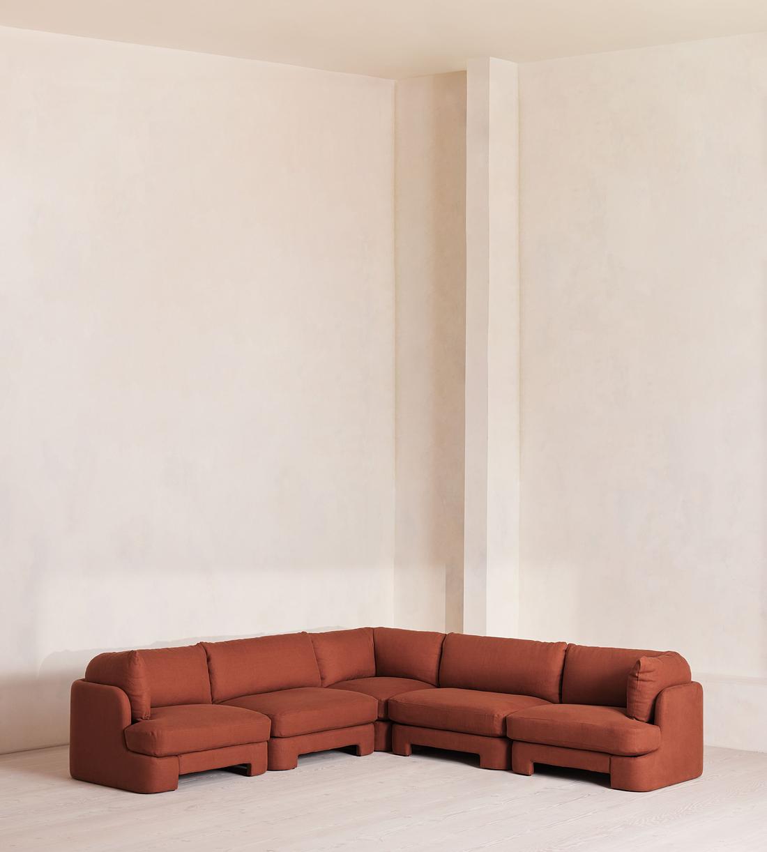Odell Deeper Sit Sectional Sofa - Corner Sofa - Linen - Sienna - US - Listing - Image 1
