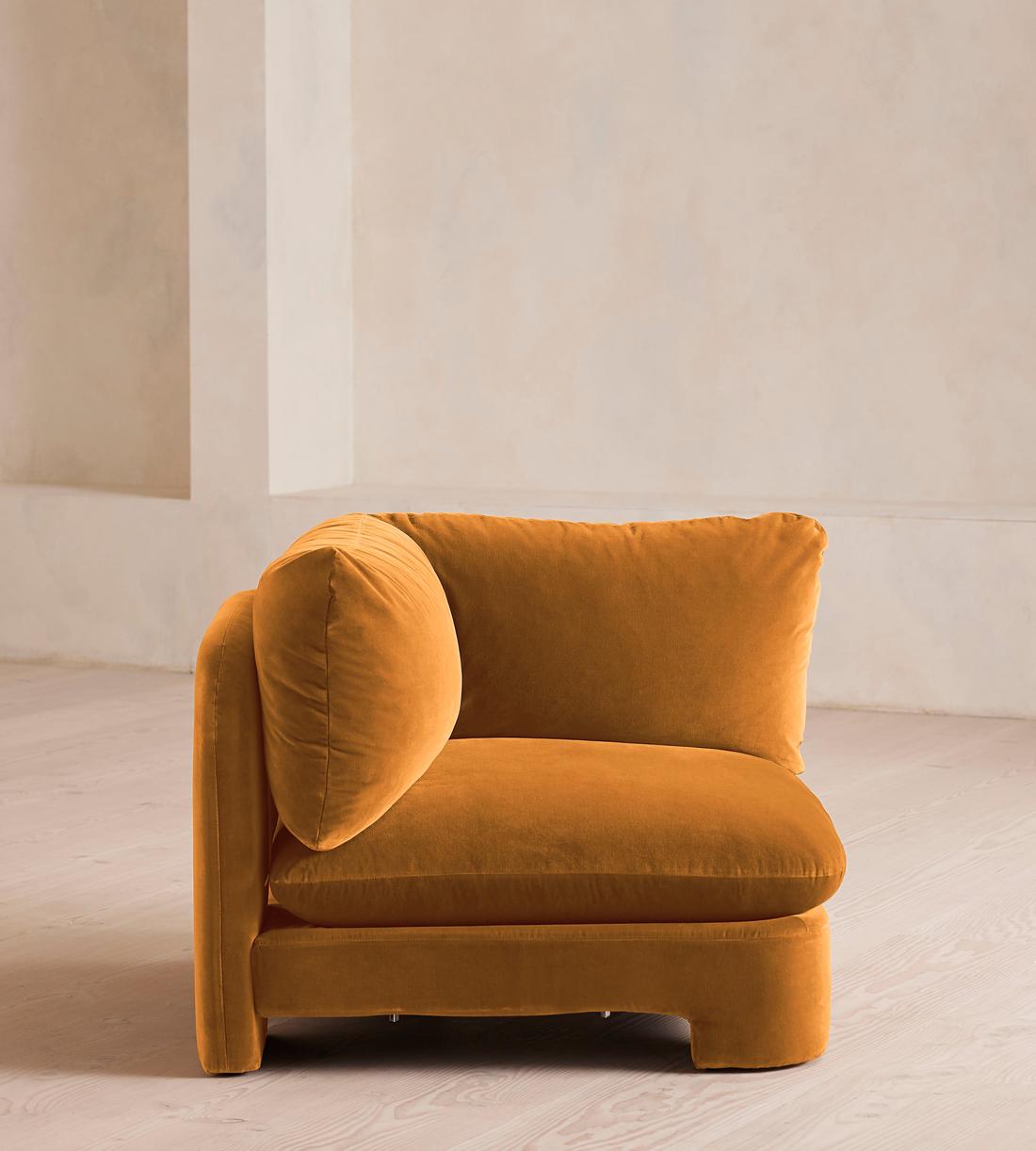 Odell Deeper Sit Sectional Sofa - Armless Module - Mustard Velvet - US - Image 7