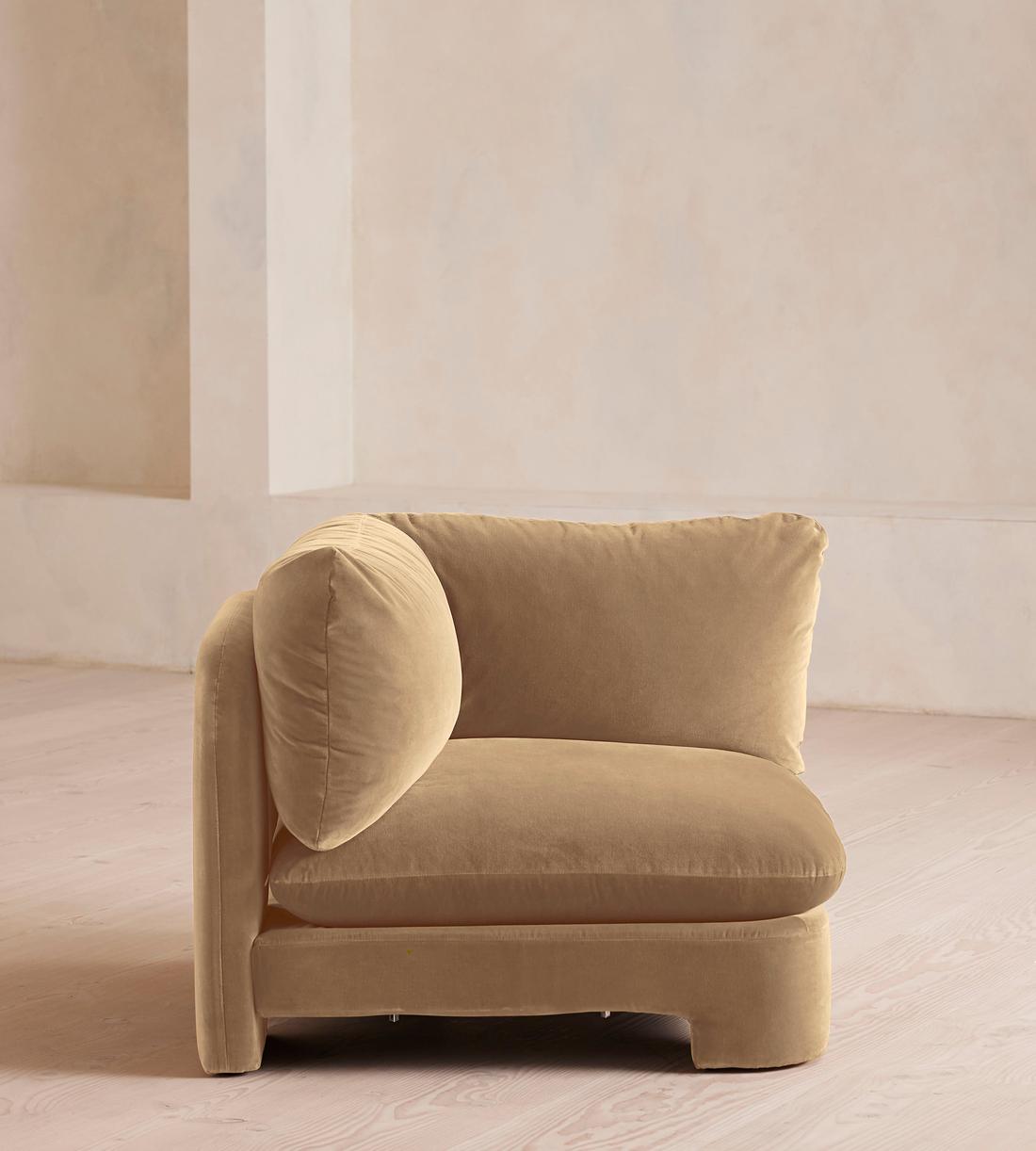 Odell Deeper Sit Sectional Sofa - Armless Module - Velvet Camel - US - Image 7