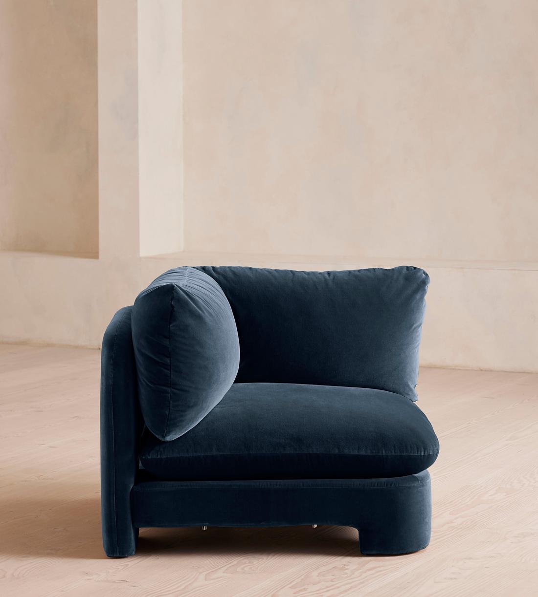 Odell Deeper Sit Sectional Sofa - Armless Module - Velvet Royal Blue - US - Image 8