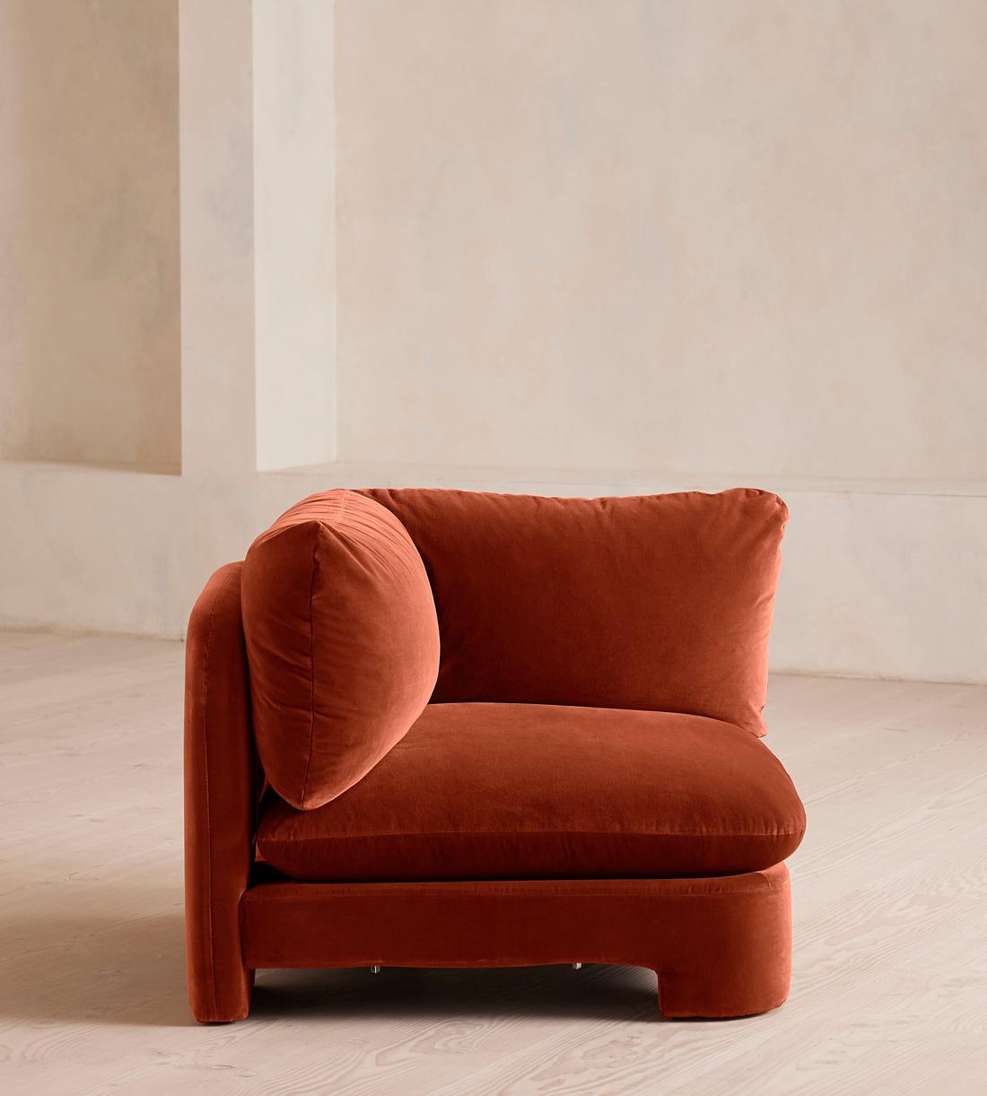 Odell Deeper Sit Sectional Sofa - Armless Module - Velvet Rust - US - Image 7
