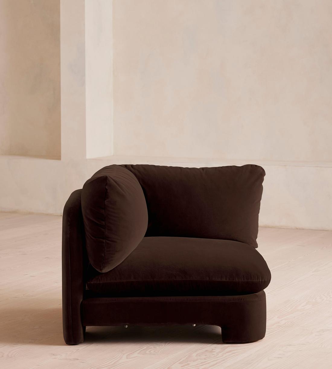 Odell Deeper Sit Sectional Sofa - Armless Module - Velvet - Chocolate - US - Image 7