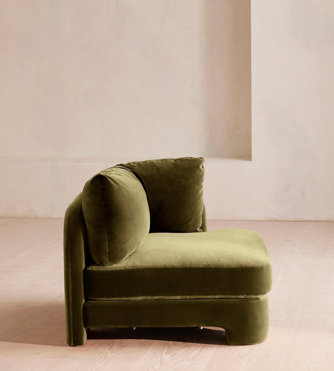Odell Deeper Sit Sectional Sofa - Armless Module - Olive Velvet - US - Image 9
