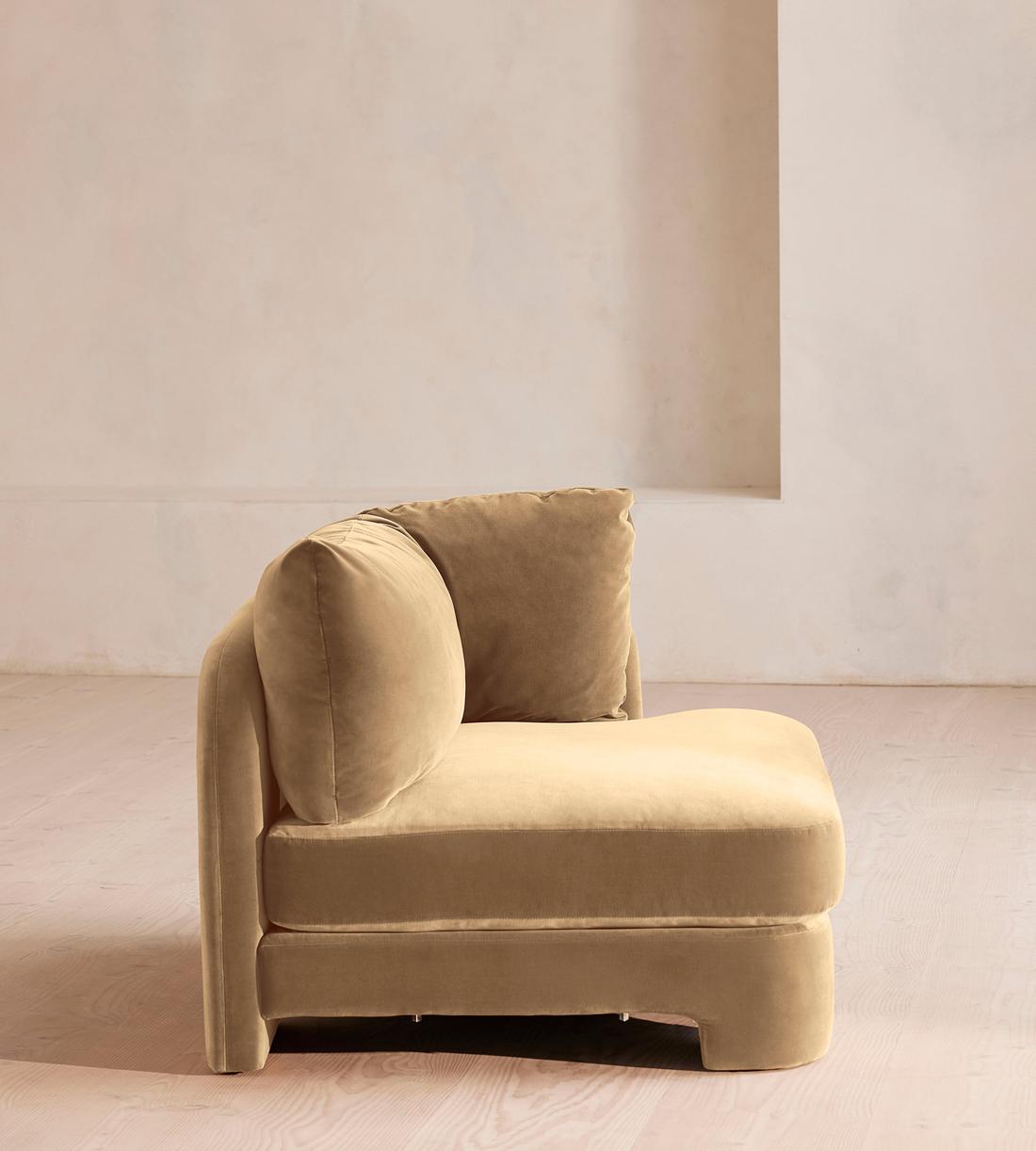 Odell Deeper Sit Sectional Sofa - Armless Module - Velvet Camel - US - Image 9