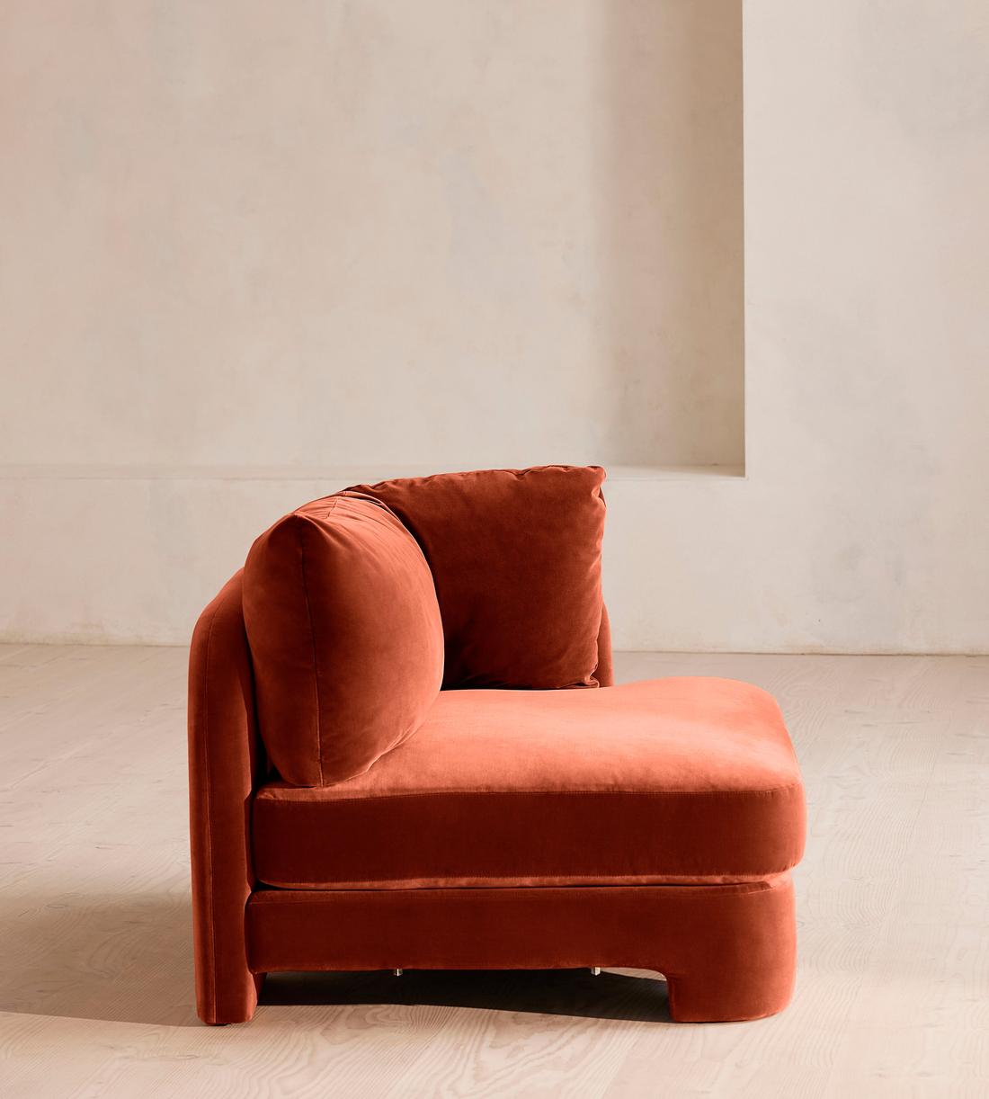 Odell Deeper Sit Sectional Sofa - Armless Module - Velvet Rust - US - Image 9