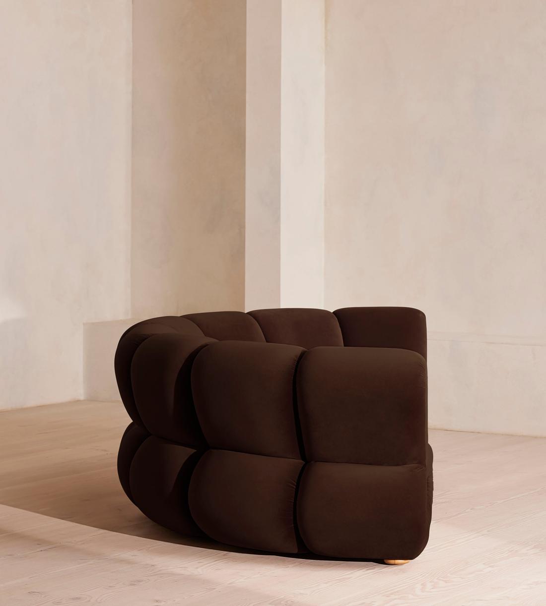 Noelle Modular Sofa - Four Seater - Velvet Chocolate Brown - Images - Image 3