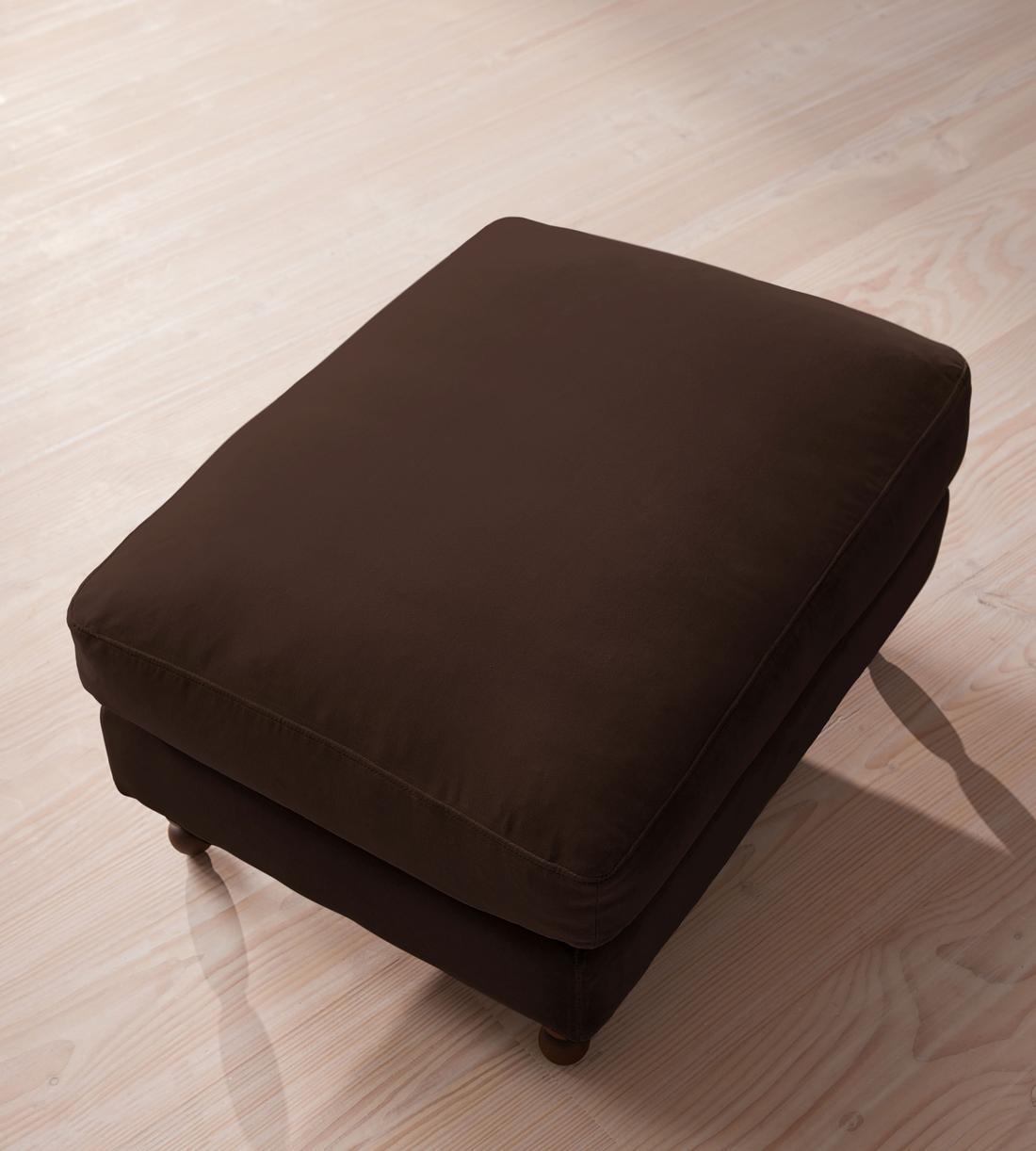 Audrey Square Ottoman - Sofa - Velvet - Chocolate - Images - Image 4