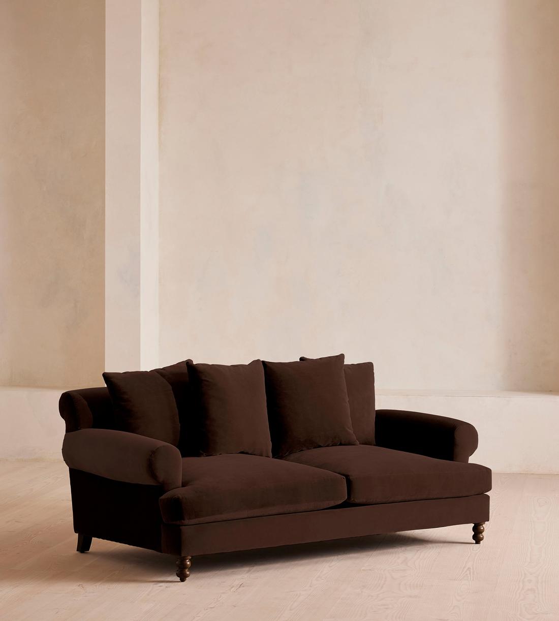 Audrey Three Seater - Sofa - Velvet - Chocolate - Listing - Image 1