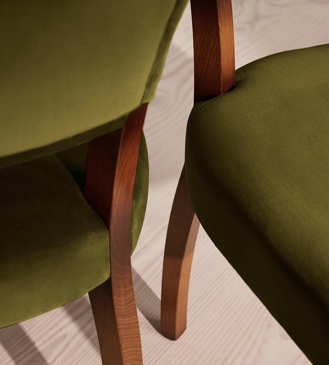 Pair of Molina Dining Chairs - Velvet - Olive  - US - Images - Image 6