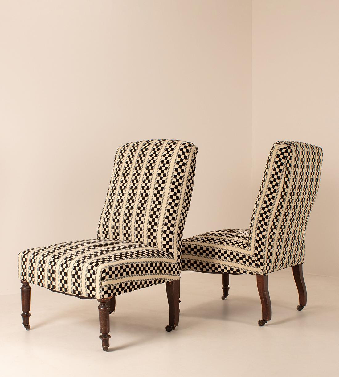 Vintage Pair of Side Chairs - Ebonised Wood - France - Images - Image 4