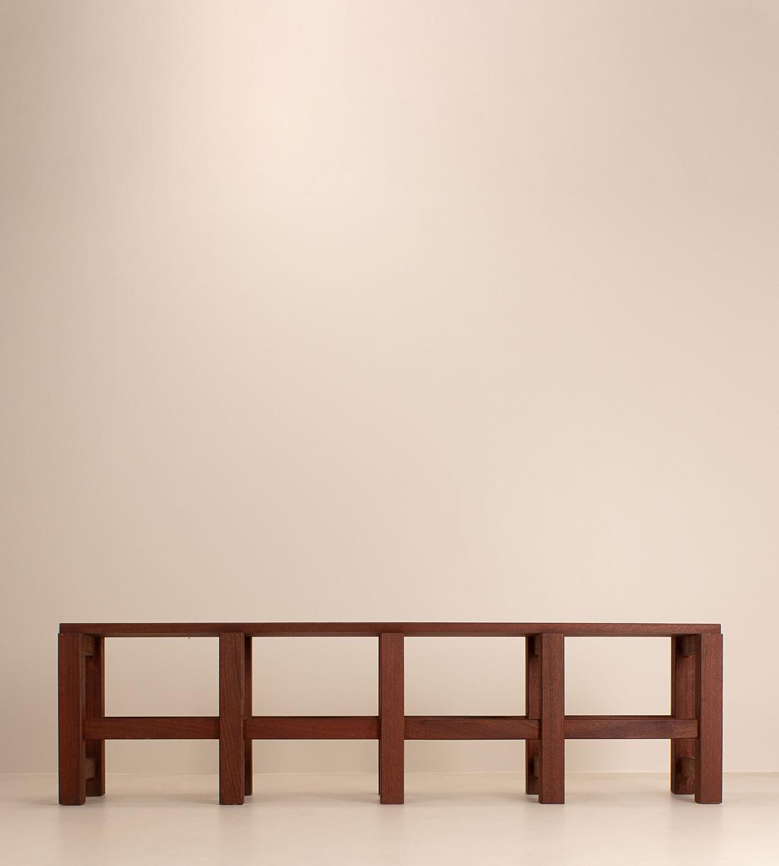 Vintage Mid Century Wooden Bench - Belgium - Listing - Image 1