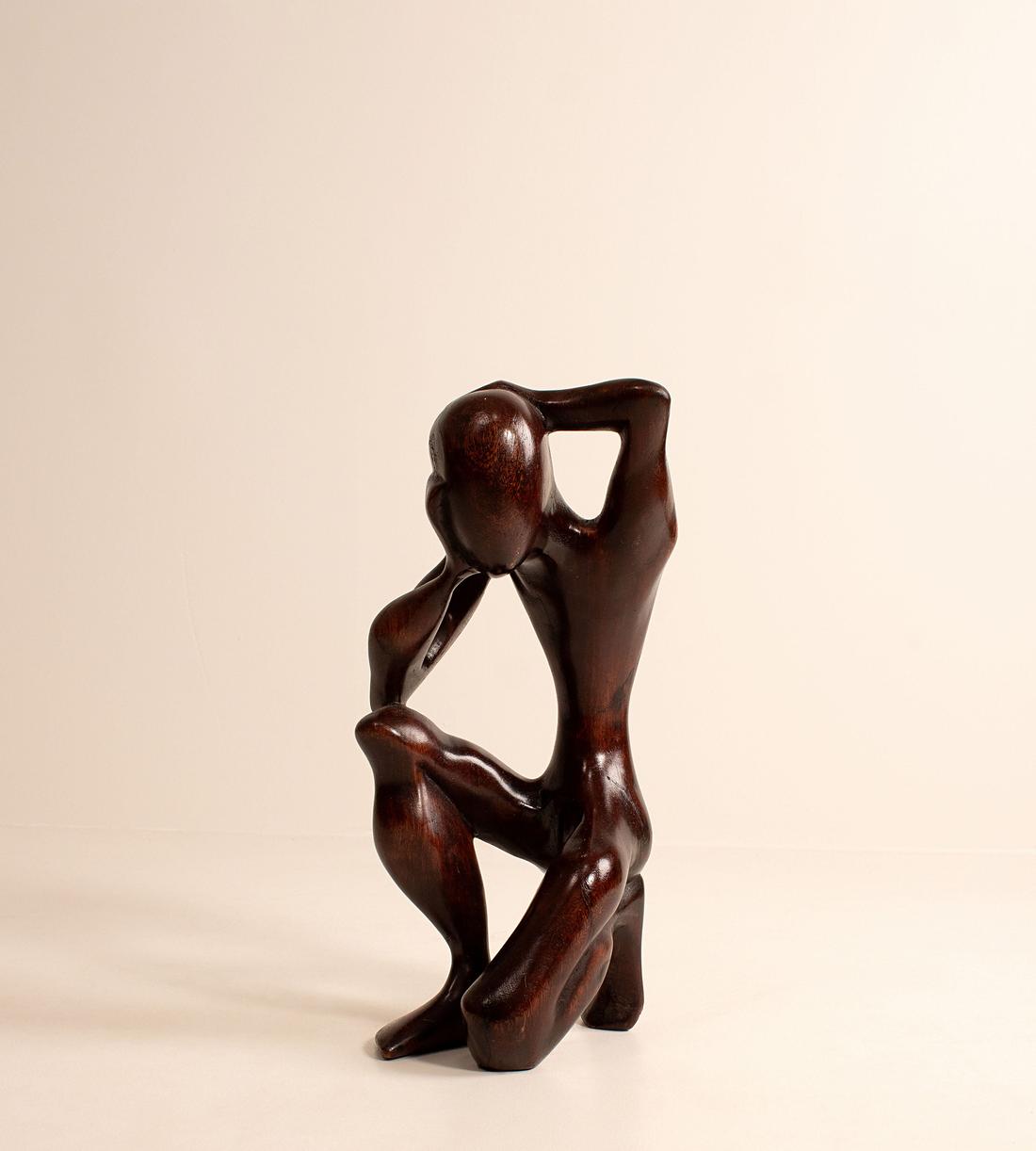 Vintage Carved Sculptural Figurine - Ebonised Wood - Listing - Image 1