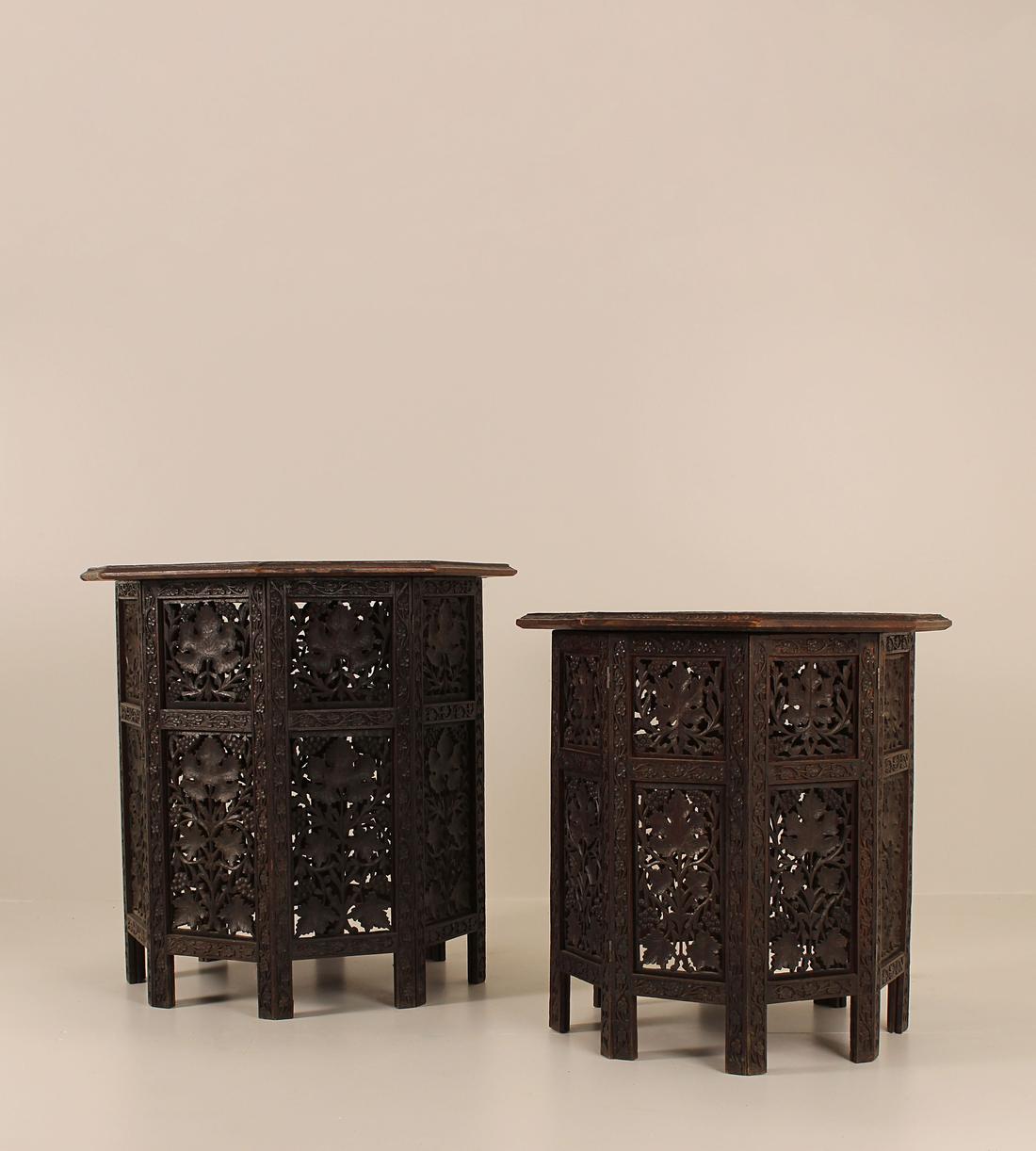 Vintage Carved Side Tables - Wood - Listing - Image 1