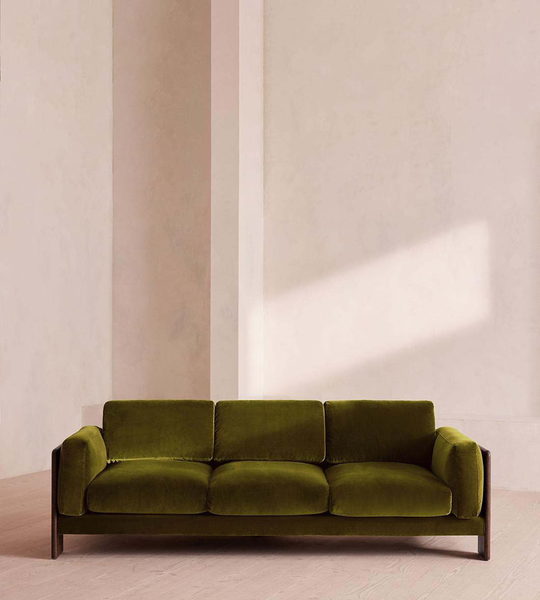 Marcia Three Seater Sofa - Velvet - Olive - Listing - Image 1