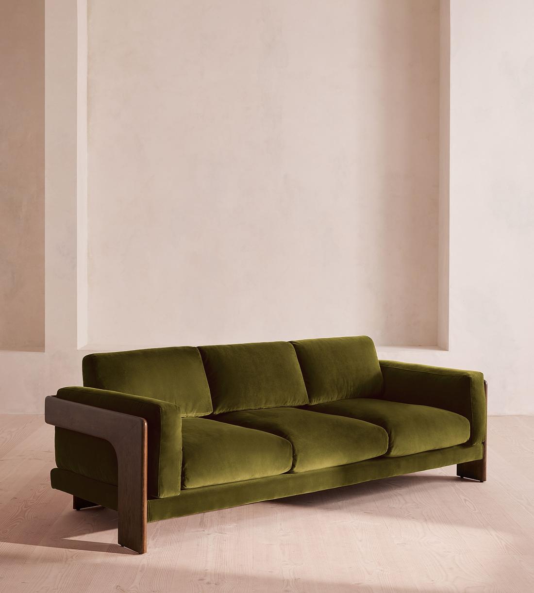 Marcia Three Seater Sofa - Velvet - Olive - US - Listing - Image 2